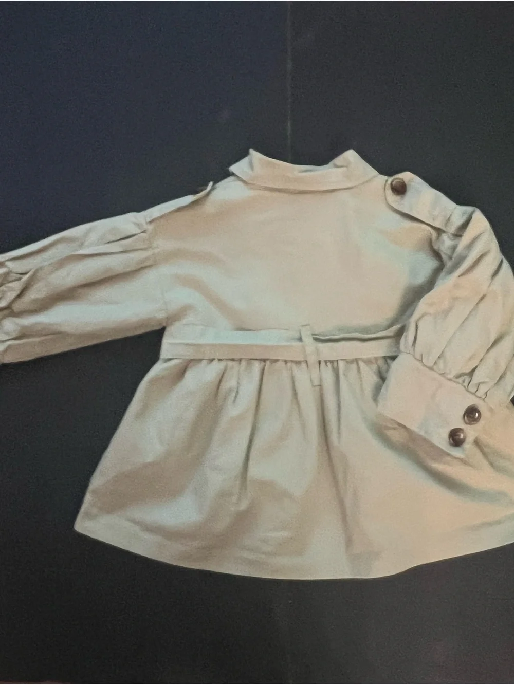 2T Toddler Girls Beige khaki Tie-Waist Trench Coat